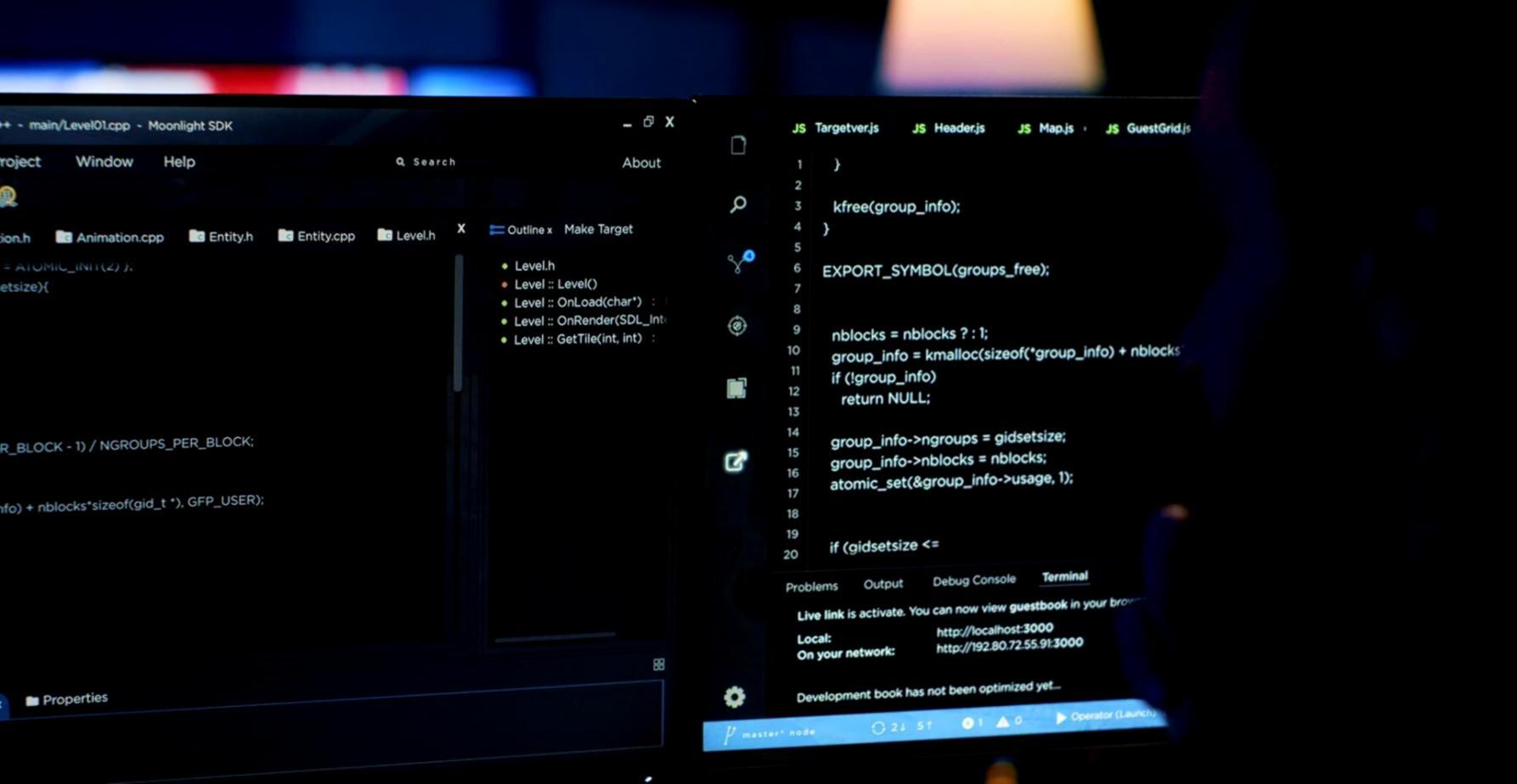 Mobile testing workspace showing multiple devices, testing documentation, and debugging interfaces